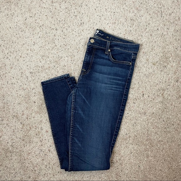 7 For All Mankind Women's The Skinny Jeans Sz 31 - Picture 8 of 12
